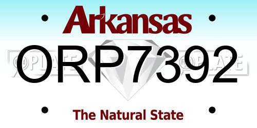 ORP7392 Arkansas License Plate