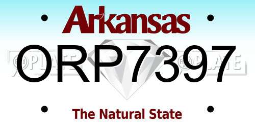 ORP7397 Arkansas License Plate