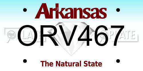 ORV467 Arkansas License Plate
