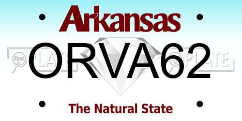 ORVA62 Arkansas License Plate