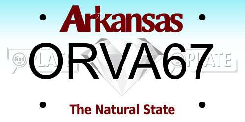 ORVA67 Arkansas License Plate