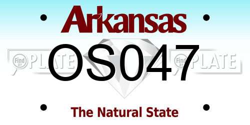 OS047 Arkansas License Plate