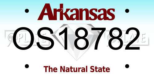 OS18782 Arkansas License Plate