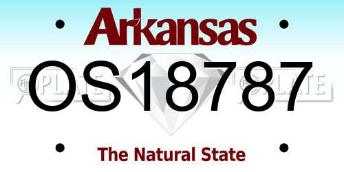 OS18787 Arkansas License Plate