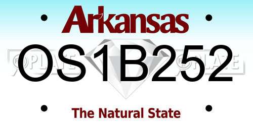 OS1B252 Arkansas License Plate
