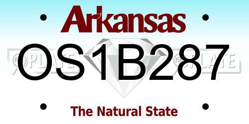 OS1B287 Arkansas License Plate