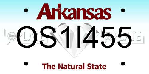 OS1I455 Arkansas License Plate
