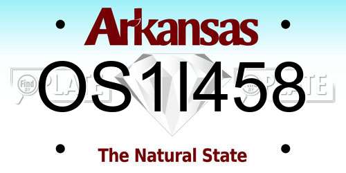 OS1I458 Arkansas License Plate