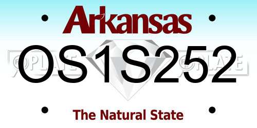 OS1S252 Arkansas License Plate