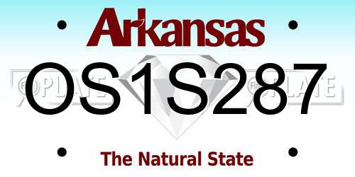 OS1S287 Arkansas License Plate