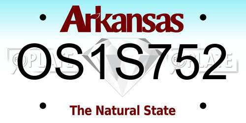OS1S752 Arkansas License Plate