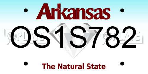 OS1S782 Arkansas License Plate