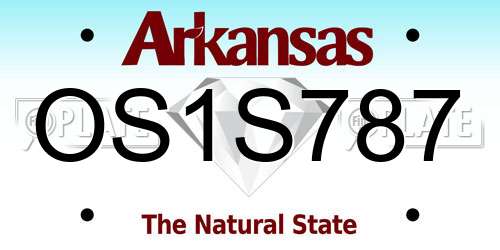 OS1S787 Arkansas License Plate