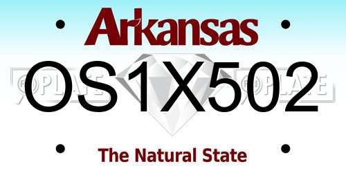 OS1X502 Arkansas License Plate