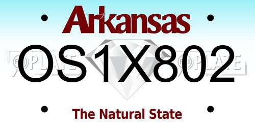 OS1X802 Arkansas License Plate