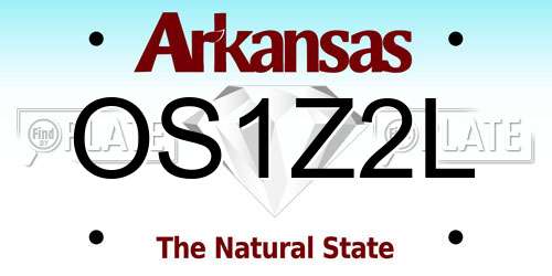 OS1Z2L Arkansas License Plate