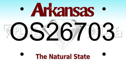 OS26703 Arkansas License Plate