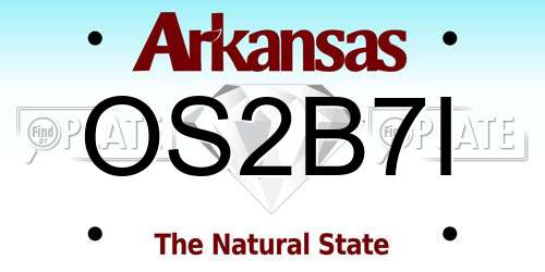 OS2B7I Arkansas License Plate