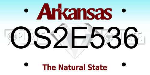OS2E536 Arkansas License Plate