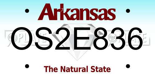 OS2E836 Arkansas License Plate