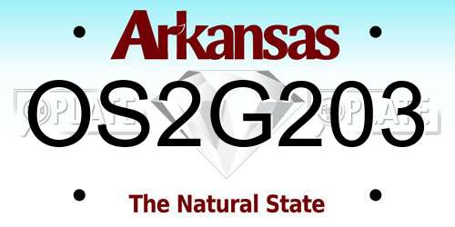 OS2G203 Arkansas License Plate