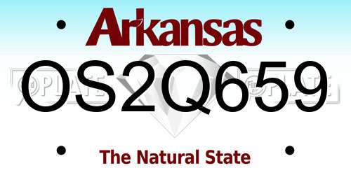 OS2Q659 Arkansas License Plate