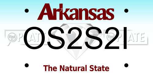OS2S2I Arkansas License Plate