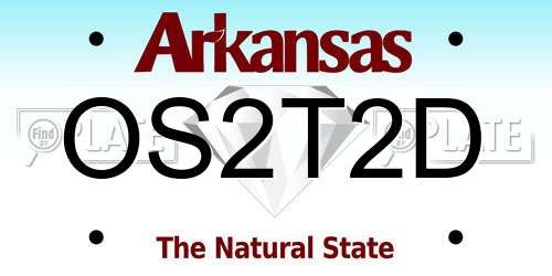 OS2T2D Arkansas License Plate