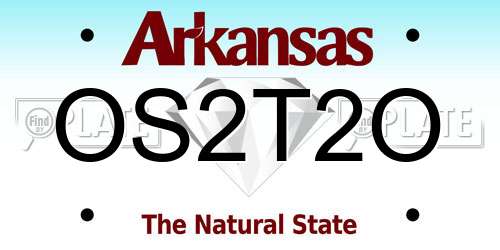 OS2T2O Arkansas License Plate