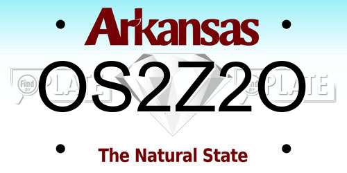 OS2Z2O Arkansas License Plate