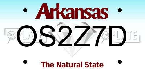 OS2Z7D Arkansas License Plate