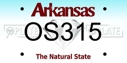 OS315 Arkansas License Plate