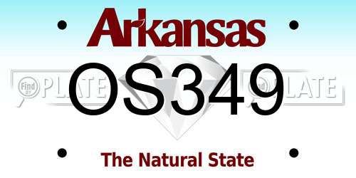 OS349 Arkansas License Plate