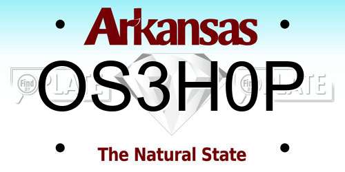 OS3H0P Arkansas License Plate