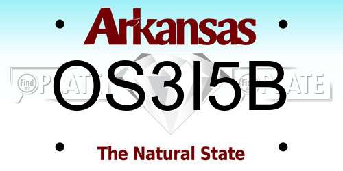 OS3I5B Arkansas License Plate