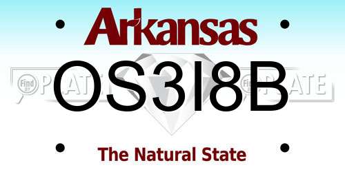 OS3I8B Arkansas License Plate