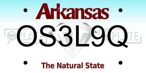 OS3L9Q Arkansas License Plate
