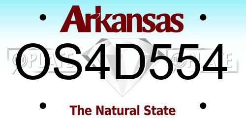 OS4D554 Arkansas License Plate