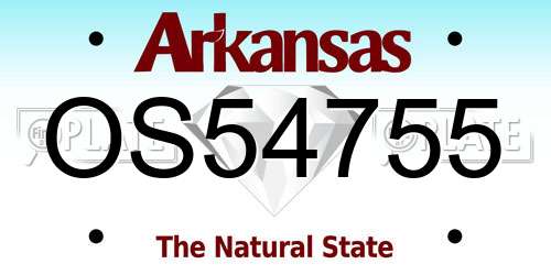 OS54755 Arkansas License Plate