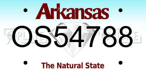 OS54788 Arkansas License Plate