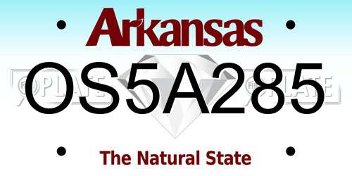 OS5A285 Arkansas License Plate