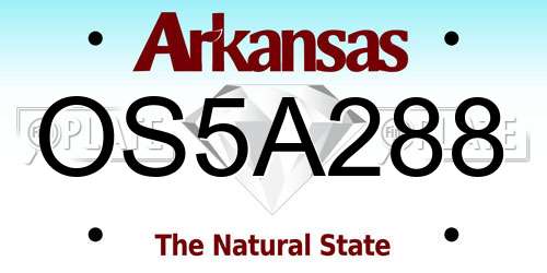 OS5A288 Arkansas License Plate