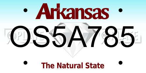 OS5A785 Arkansas License Plate