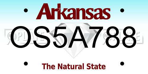 OS5A788 Arkansas License Plate