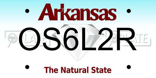 OS6L2R Arkansas License Plate