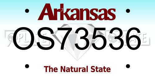 OS73536 Arkansas License Plate