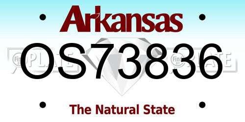 OS73836 Arkansas License Plate