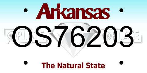 OS76203 Arkansas License Plate