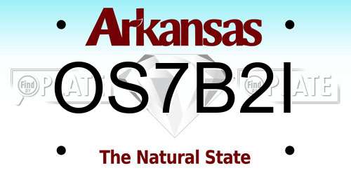 OS7B2I Arkansas License Plate