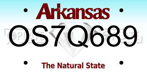 OS7Q689 Arkansas License Plate